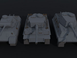 Cartoon Dieselpunk tanks Polygonal Style Modelo 3D