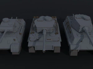 Cartoon Dieselpunk tanks Polygonal Style 3D Model