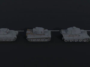 Cartoon Dieselpunk tanks Polygonal Style 3D Model
