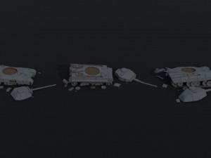 Cartoon Dieselpunk tanks Polygonal Style Modelo 3D