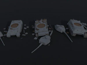 Cartoon Dieselpunk tanks Polygonal Style 3D Model