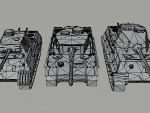 Cartoon Dieselpunk tanks Polygonal Style Modelo 3D