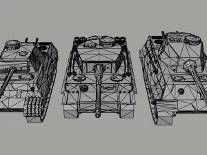 Cartoon Dieselpunk tanks Polygonal Style 3D Model