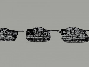 Cartoon Dieselpunk tanks Polygonal Style Modelo 3D