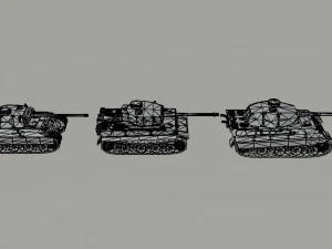 Cartoon Dieselpunk tanks Polygonal Style 3D Model