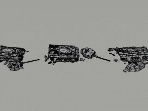 Cartoon Dieselpunk tanks Polygonal Style Modelo 3D