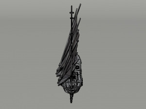 Cartoon medieval fantasy ship Polygonal Style 3D Model