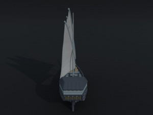 Cartoon medieval fantasy ship 2 Polygonal Style 3D मॉडल