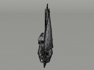 Cartoon medieval fantasy ship 2 Polygonal Style 3D मॉडल