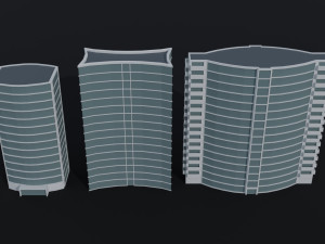Cartoon skycrapers 2 Polygonal Style Model 3D