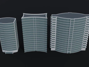 Cartoon skycrapers 2 Polygonal Style 3D Model