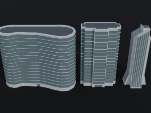 Cartoon skycrapers 2 Polygonal Style Model 3D
