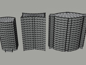 Cartoon skycrapers 2 Polygonal Style Model 3D