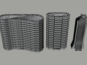 Cartoon skycrapers 2 Polygonal Style Model 3D