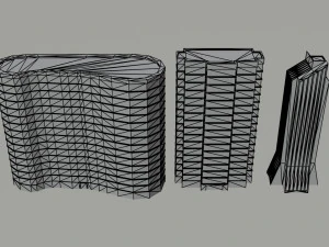Cartoon skycrapers 2 Polygonal Style 3D Model