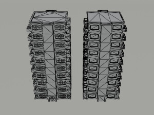 Cartoon city apartments Polygonal Style Model 3D