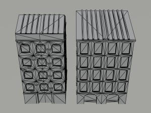 Cartoon city houses Polygonal Style Modelo 3D
