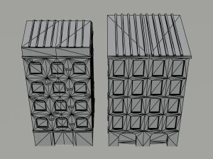 Cartoon city houses Polygonal Style 3D Model