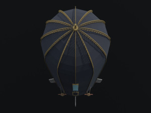 Cartoon SteamPunk Dirigible Polygonal Style 3D Модель