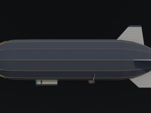 Cartoon SteamPunk Dirigible Polygonal Style 3D Модель