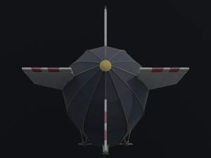 Cartoon SteamPunk Dirigible Polygonal Style 3D Модель