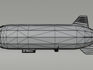 Cartoon SteamPunk Dirigible Polygonal Style 3D Модель