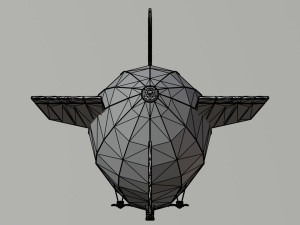 Cartoon SteamPunk Dirigible Polygonal Style 3D Модель