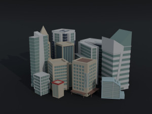 Cartoon City Asset Polygonal Style 3D Модель
