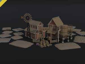 Cartoon farm asset Polygonal Style 3D Model
