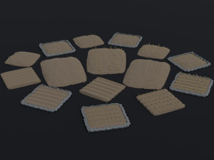 Cartoon farm asset Polygonal Style Modello 3D