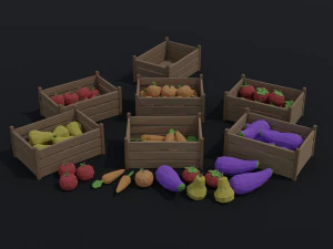 Cartoon farm asset Polygonal Style 3D Model