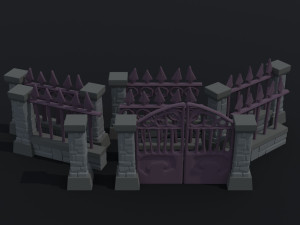 Cartoon fantasy cemetery asset Polygonal Style 3D Model
