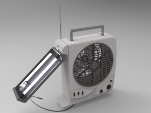 rechargeable fan with led light 3D Model