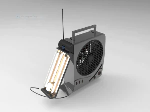 rechargeable fan with led light 3D Model