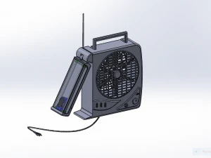 rechargeable fan with led light 3D Model