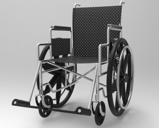 wheelchair 3D Model .c4d .max .obj .3ds .fbx .stl .blend 
