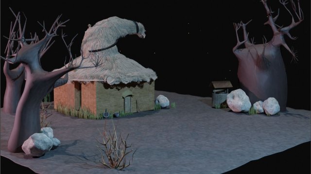 house witch 3D Модель .c4d .max .obj .3ds .fbx .stl .blend 