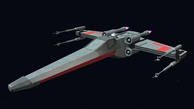 star wars - x wing Model 3D .c4d .max .obj .3ds .fbx .stl .blend 