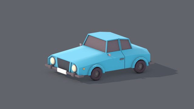 lowpoly car 3D Model .c4d .max .obj .3ds .fbx .stl .blend