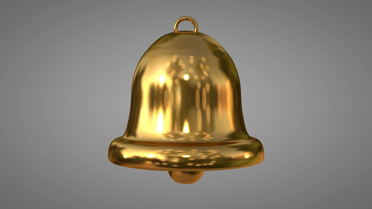 golden bell 3D Model .c4d .max .obj .3ds .fbx .stl .blend 