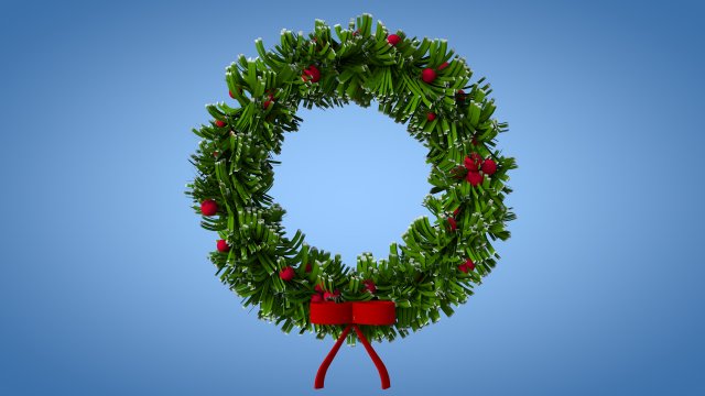 christmas wreath Modelo 3D .c4d .max .obj .3ds .fbx .stl .blend 