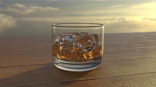glass of whiskey Model 3D .c4d .max .obj .3ds .fbx .stl .blend 