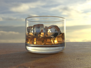 glass of whiskey Model 3D
