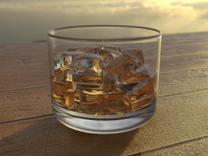 glass of whiskey Model 3D