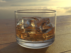 glass of whiskey Model 3D