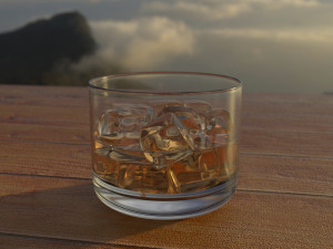 glass of whiskey Model 3D