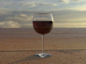 glass of red wine Modelo 3D