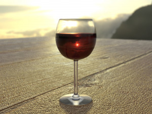 glass of red wine Modelo 3D