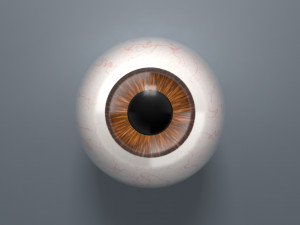 Premium PSD  Realistic human eyes with brown iris eyeballs 3d render