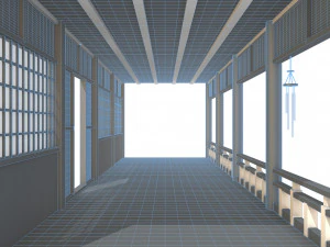 japanese corridor - hallway 3D Model